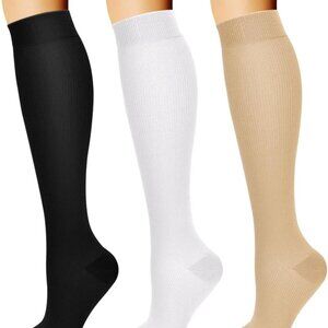 3 Pack Compression Socks for Men & Women - Stylish Circulation Support Gear